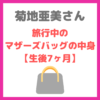 菊地亜美さん｜旅行中のマザーズバッグの中身 まとめ【生後7ヶ月】